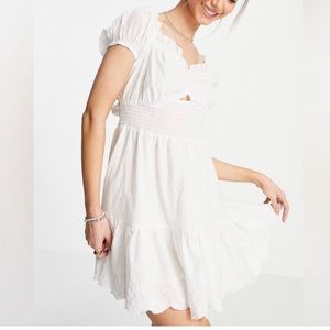 NWOT River Island Puff-Sleeve White Dress